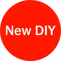 Logo that is a red circle with the words New DIY inside it